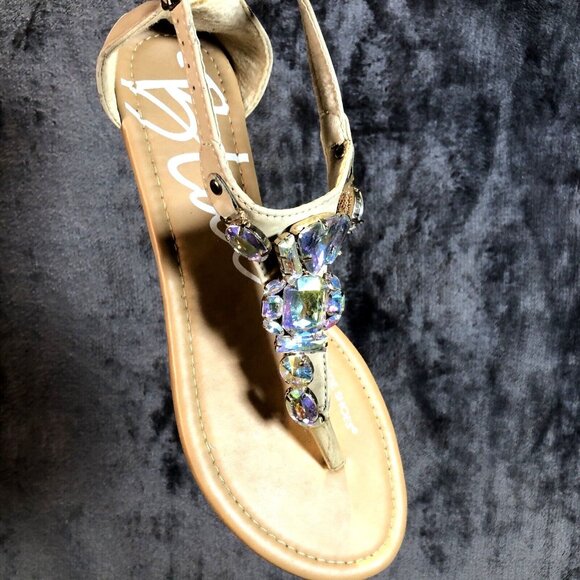 Sandals Woman's Krystal Blue Suede Shoes Women’s  Size 9 - Picture 4 of 4